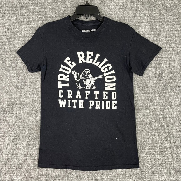 True Religion Shirt Graphic Tee Womens Small Buda Rock N Roll Crafted With Pride - Picture 1 of 6